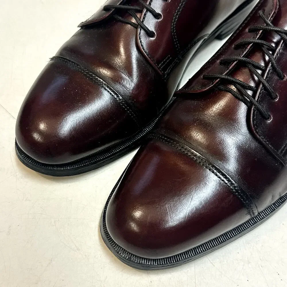 VGUC Rancourt & Co. x Cole Haan Cap Toe Derby Burgundy Made in Maine USA 8 D